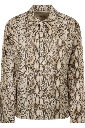 Isabel Marant Blusar & Skjortor , Dam, 2Xs, Bomull, Ormtryck Linne Bomull Skjorta