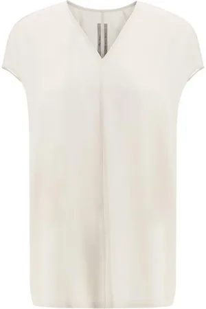 Rick Owens Blusar & Skjortor , Dam, M, Elegant Silk V-Neck Top