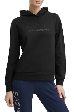 EA7 Sweatshirts & Hoodies, Dam, S, Bomull, Lätt Huvtröja - Regular Fit