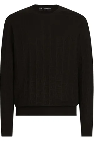 Dolce & Gabbana Stickade tröjor & koftor, Herr, L, Svarta Tröjor för Män