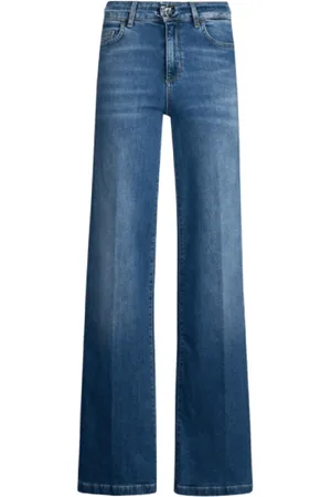 Liu Jo Jeans, Dam, W28, Bomull, Högmidjade flare jeans med bälte