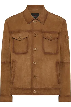 Peuterey Jacka, Herr, S, Mocka, Vintage Mockajacka med Knappdetaljer