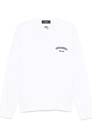 Dsquared2 Stickade tröjor & koftor, Herr, L, Vita Tröjor för Män