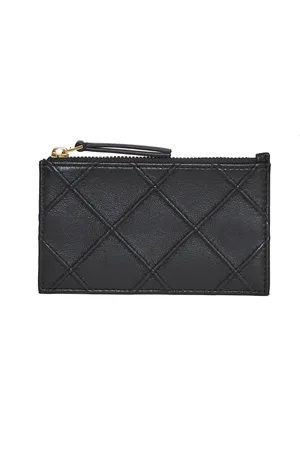 Tory Burch Accessoarer, Dam, ONE Size, Läder, Quiltad Svart Korthållare Plånbok
