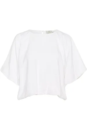 Kaffe Blusar & Skjortor , Dam, 2Xl, Nylon, Vit Blus Tops med Viskos
