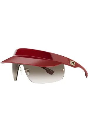 Dsquared2 Accessoarer, unisex, ONE Size, Rimless solglasögon rödbrun gradient visir