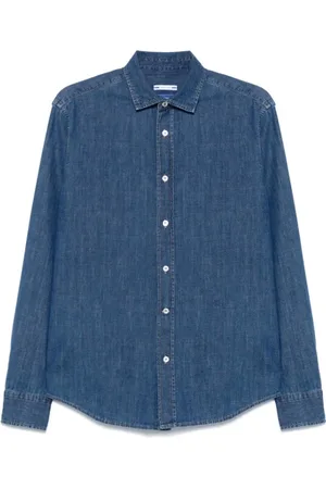 Jacob Cohen Skjorta, Herr, S, Denim, Blå Denim Skjorta Klassisk Krage Långa ärmar