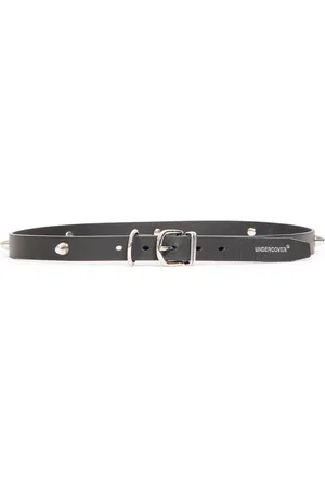 UNDERCOVER Accessoarer, Herr, ONE Size, Läder, Svart Studded Läderbälte med Logo