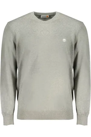 Timberland Stickade tröjor & koftor, Herr, S, Bomull, Grå Bomull Logo Långärmad Tröja