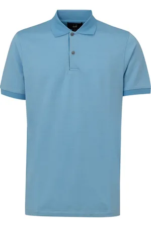 Dunhill Topp, Herr, M, Bomull, Blå Himmel Bomull Siden Polo Skjorta