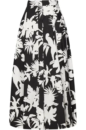 Max Mara Kjol, Dam, M, Bomull, Blommigt Svart Kjol