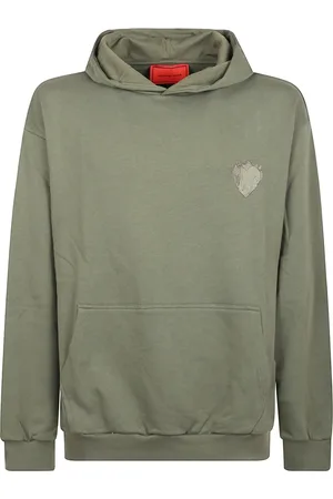 Vision Of Super Sweatshirts & Hoodies, Herr, L, Hoodie med flammande hjärtlogo