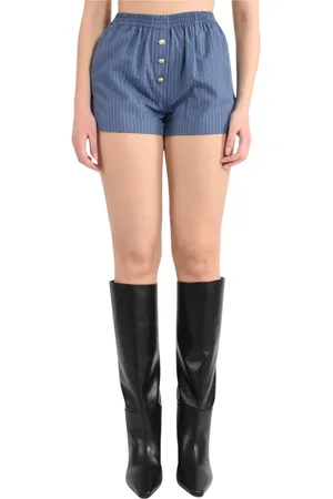 A PAPER KID Shorts, Dam, S, Nylon, Randig Lamé Shorts med Elastisk Midja