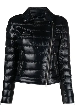 HERNO Jacka, Dam, S, Nylon, Svart Quiltad Bikerjacka