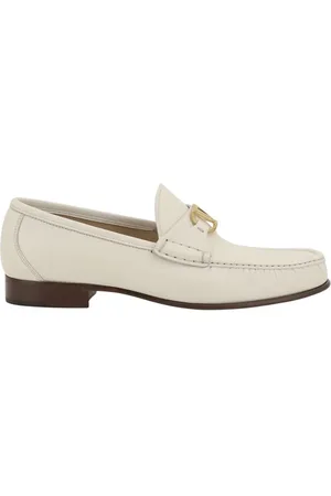 VALENTINO GARAVANI Skor, Herr, 42 1/2 EU, Läder, Läder Loafers med VLogo Plakett