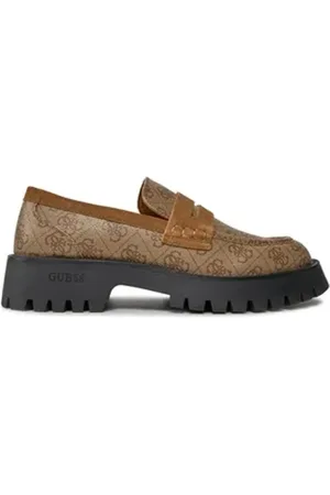 Guess Skor, Herr, 42 EU, Mocka, Monogram Mockasiner - Logomönster