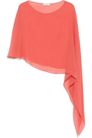 ANTONELLI Jacka, Dam, ONE Size, Korallröd Asymmetrisk Topp