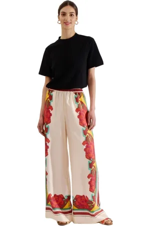 La DoubleJ Byxor, Dam, M, Silk Placed Palazzo Pants