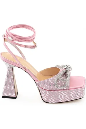 Mach & Mach Skor, Dam, 37 EU, Läder, Rosa Läder Kilplattformar