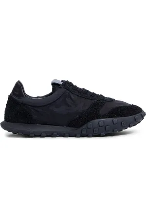 Jil Sander Skor, Herr, 44 EU, Läder, Svart låg topp sneaker med präglat logotyp