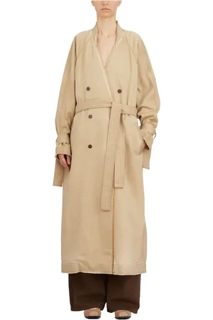 UMA WANG Kappa, Dam, S, Bomull, Lång Bomull Trenchcoat