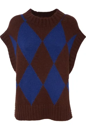 La DoubleJ Stickade tröjor & koftor, Dam, L, Argyle Gilet