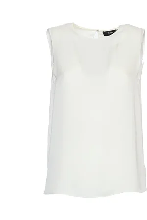 THEORY Topp, Dam, M, Ivory Silke Georgette Skal Topp