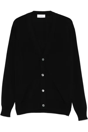 LARDINI Stickade tröjor & koftor, Herr, XL, Bomull, Blå V-ringad Cardigan Tröja Stilfull Eco