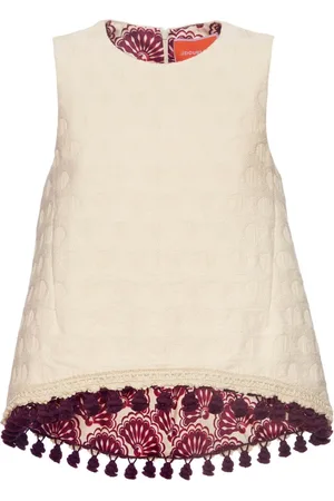 La DoubleJ Topp, Dam, S, Bomull, Creamy Jacquard Asymmetrical Top
