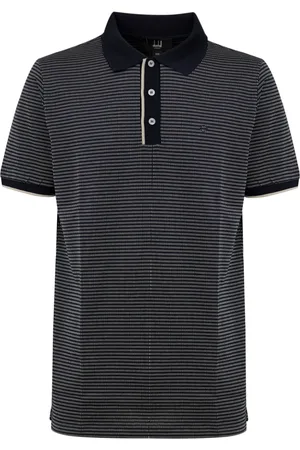 Dunhill Topp, Herr, M, Bomull, Marinblå Bomull Jacquard Polo