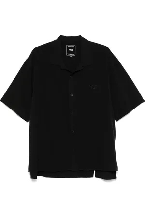 Y-3 Skjorta, Herr, L, Svart Knappad Skjorta Korta ärmar