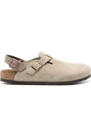 Birkenstock Skor, Herr, 43 EU, Mocka, Taupe Mocka Almond Toe Träskor