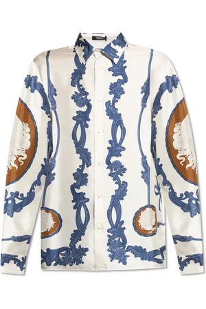 VERSACE Skjorta, Herr, L, Sidenskjorta med Medusa Cameo-tryck