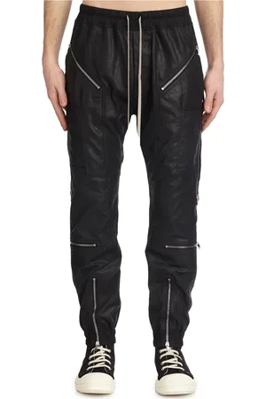 Rick Owens Byxor, Herr, M, Läder, Svarta Läderjoggers Headon Stil