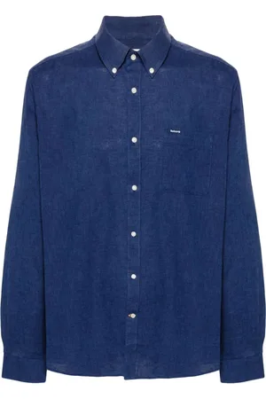 Barbour Skjorta, Herr, XL, Bomull, Blå Linne Bomulls Skjorta Button-Down