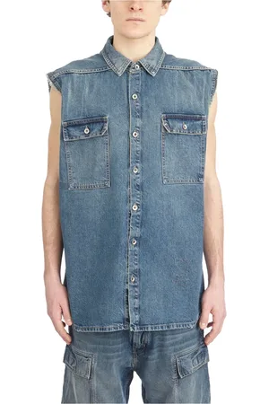 Rick Owens Jacka, Herr, M, Denim, Denim Ärmlös Skjorta Jumbo