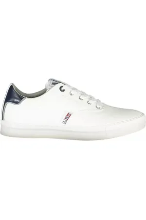 Napapijri Skor, Herr, 40 EU, Polyester, Vita Sneakers med Kontrasterande Accenter