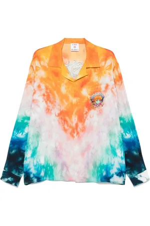Casablanca Skjorta, Herr, M, Blå Tie-Dye Skjorta med Ficka