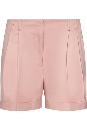 Max Mara Shorts, Dam, M, Bomull, Rosa Shorts med hög midja och veck