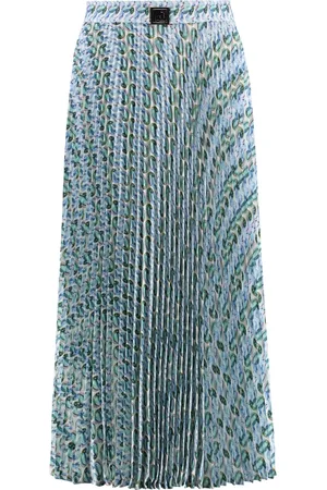 Tory Burch Kjol, Dam, M, Polyester, Pleated Midi Skirt with Print