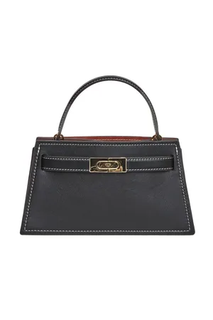 Tory Burch Väska, Dam, ONE Size, Läder, Svart handväska med mocka och läder