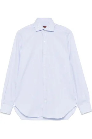 BARBA Skjorta, Herr, 2Xl, Randig Kornblå Skjorta