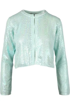 Twin-Set Stickade tröjor & koftor, Dam, M, Bomull, Kvinnors Aqua Cardigan