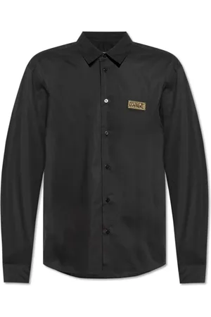 VERSACE Skjorta, Herr, L, Bomull, Skjorta med logotypapplikation