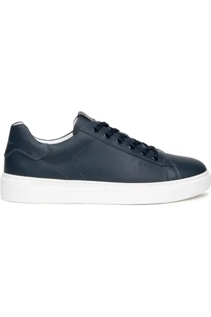 Nero Giardini Skor, Herr, 42 EU, Läder, Blå lädersneakers med avtagbar innersula