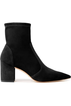 Stuart Weitzman Skor, Dam, 35 1/2 EU, Läder, 75 Block Stretch Bootie