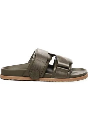 Moncler Skor, Herr, 41 EU, Polyester, Olivgrön Polyester Gummisandaler