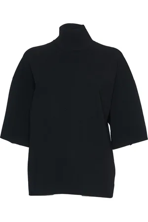 THEORY Stickade tröjor & koftor, Dam, L, Polyester, Svart Tneck Sweater Snygg Bekväm Lagring