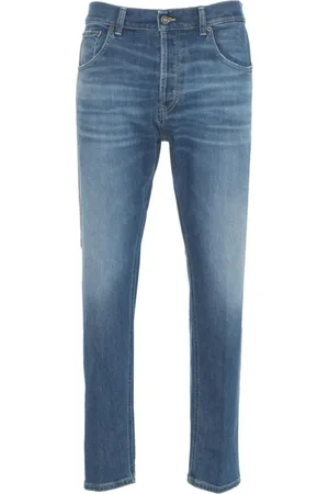 Dondup Jeans, Herr, W35, Bomull, Slim Fit Morot Jeans med Logo