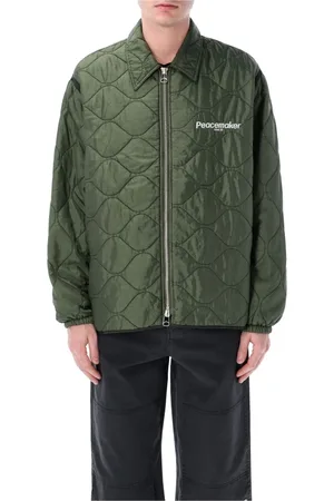 OAMC Jacka, Herr, L, Läder, Quiltad Combat ytterkläder Skog Ss25